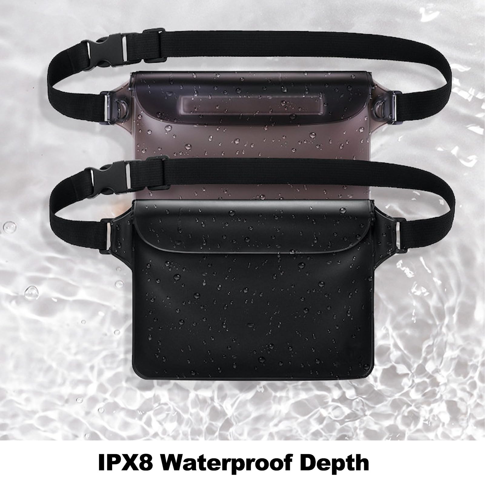 1 Pezzi Marsupio Impermeabile,Borsa Impermeabile,Borsa Impermeabile Mare,Marsupio Impermeabile Uomo,per Nuoto,Rafting,Campeggio,Escursionismo,Pesca,Con Cinturino Regolabile,22 * 15.5cm(Nero)