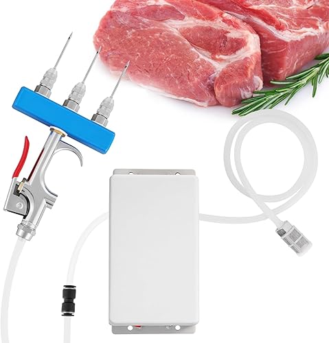Bomba eléctrica de inyección de carne con manguera, inyector eléctrico de marinada de acero inoxidable, jeringa de carne de 50 W, pistola individual