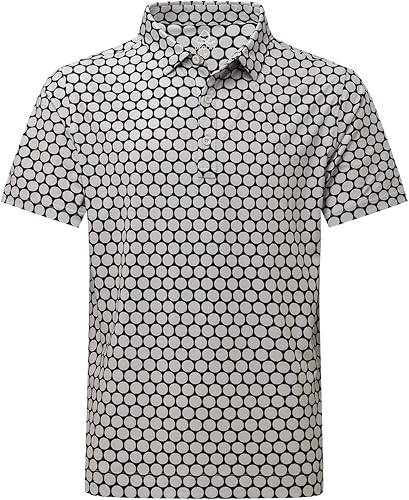 DEOLAX Camisa de golf para hombre absorbe la humedad ajuste seco para hombre casual ajuste clásico manga corta