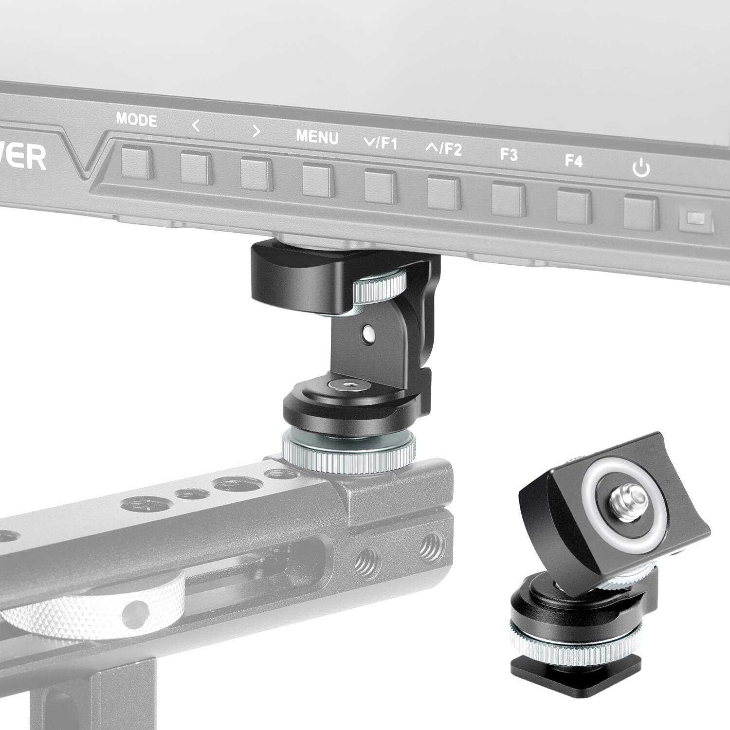 Neewer Field Monitor Holder Mount with Cold Shoe for 5-Inch and 7-Inch Monitors, 360ยฐ Rotation & 170ยฐ Tilt - ST14