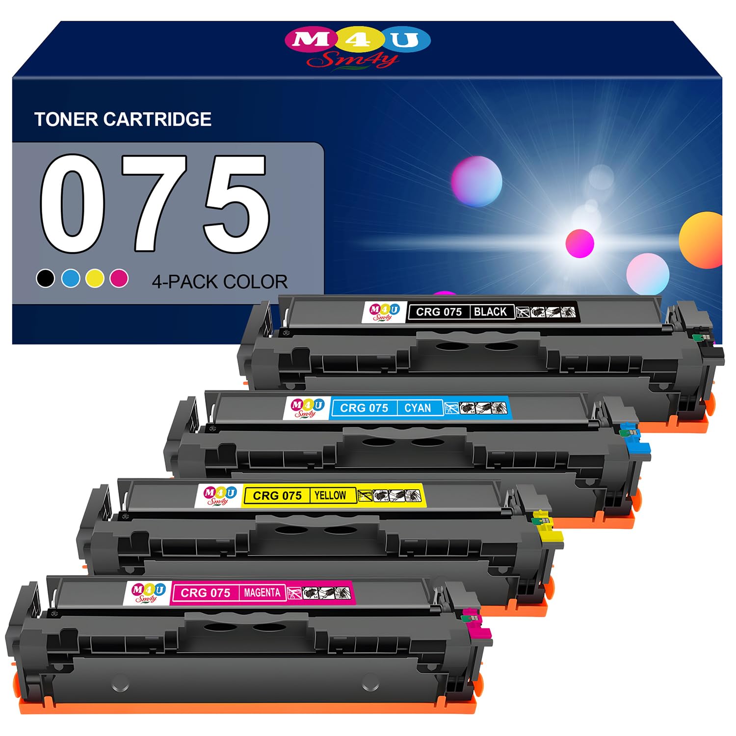075 Cartouches Lot de 4 Cartouches de Toner CRG075 compatibles avec Les Canon 075 et 075H pour imprimantes ImageCLASS MF662Cdw, MF663Cdw, MF665Cdw, LBP646Cdw et LBP647Cdw (Noir, Cyan, Jaune, Magenta)
