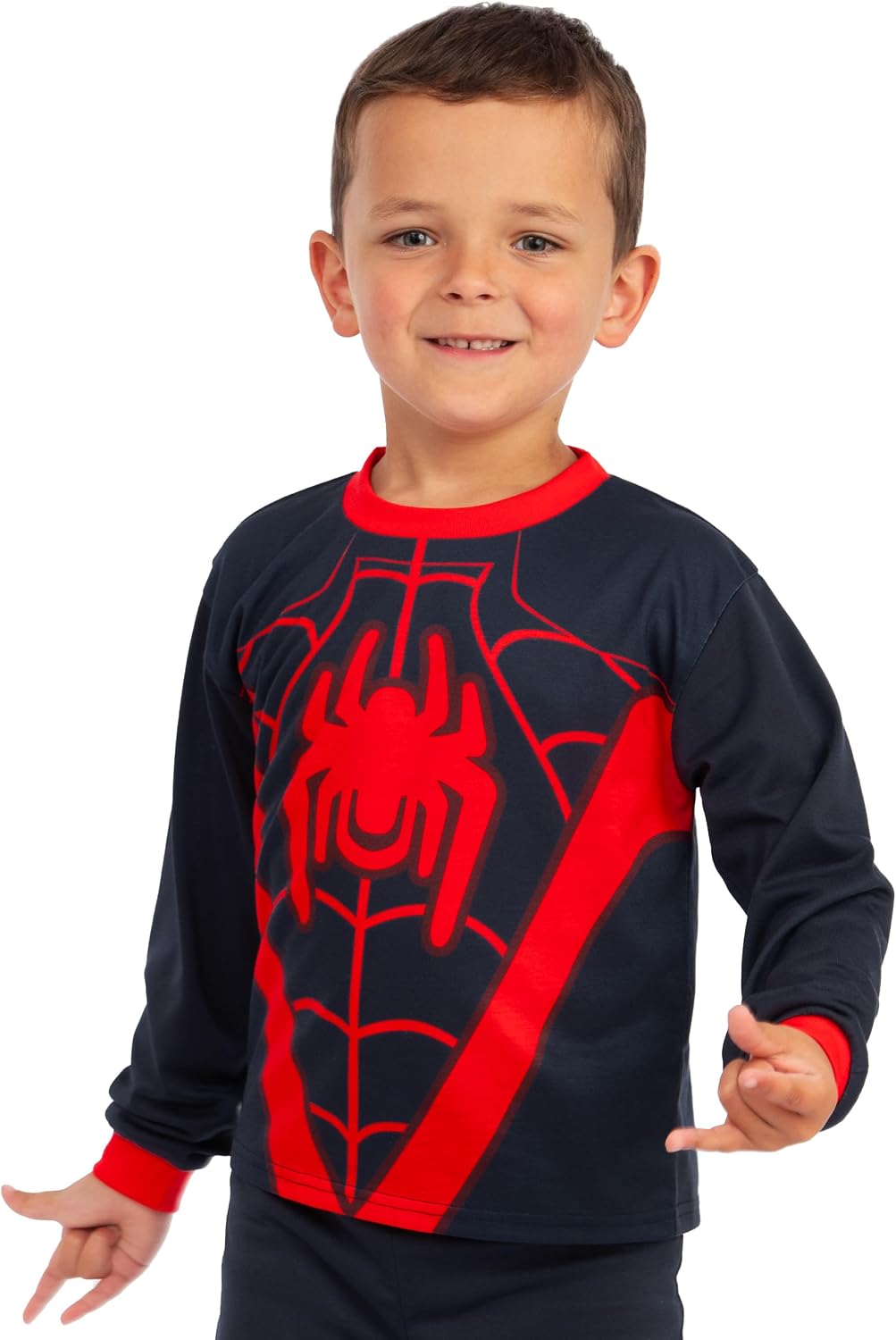 Marvel Miles Morales Pajamas, Spidey And His Amazing Friends Pajamas, Spiderman PJs For Boys 4 Black