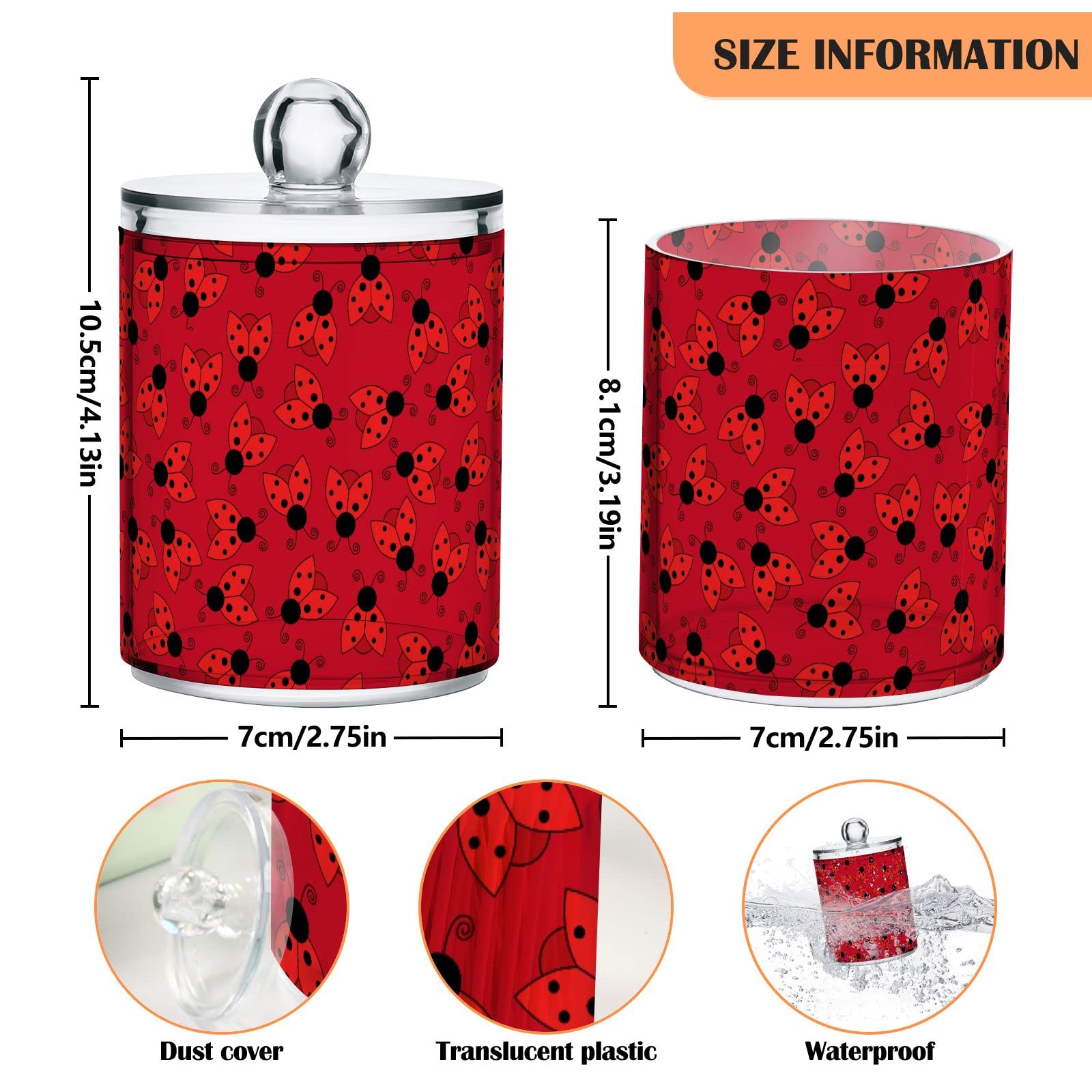 Lot De 2 Pots D'apothicaire En Plastique Transparent Avec Couvercle - Rangement Cotons-tiges, Boules De Coton, Salle De Bain - 10