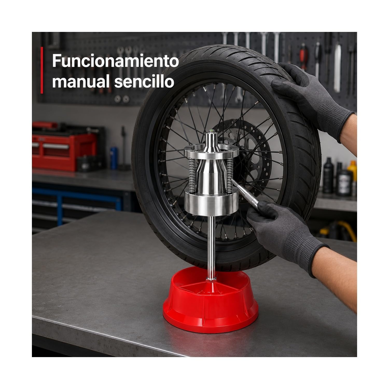 equilibradora de ruedas portátil, equilibrador manual de neumáticos para coches y camiones ligeros, balanceador con nivel de burbuja, fácil de transportar