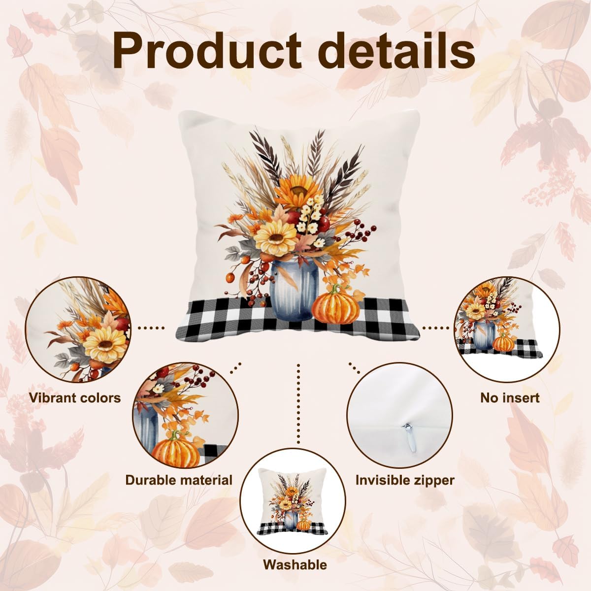 Fall Decorations-Thanksgiving Decorations - Thank You Gifts-Thanksgiving Pillow Case-Thanksgiving Gifts for Her Children-Halloween Thanksgiving Decor Home
