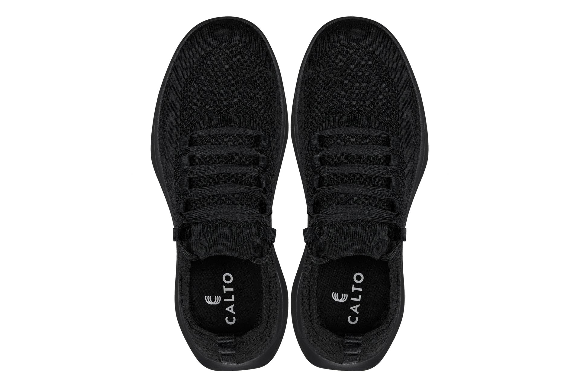 CALTO Zapatos de elevación invisibles para hombre con aumento de altura, tenis deportivos de punto súper ligeros, 2.4 pulgadas más altos