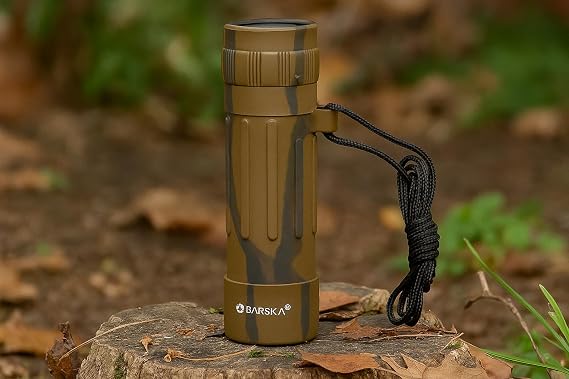 Barska 10x25 Lucid View Monocular Compact Lightweight 10x Magnification with Fully Coated Optics, BK7 Roof Prism, Slip-Resistant Rubber Armor, Ideal for Travel, Hiking, Bird Watching