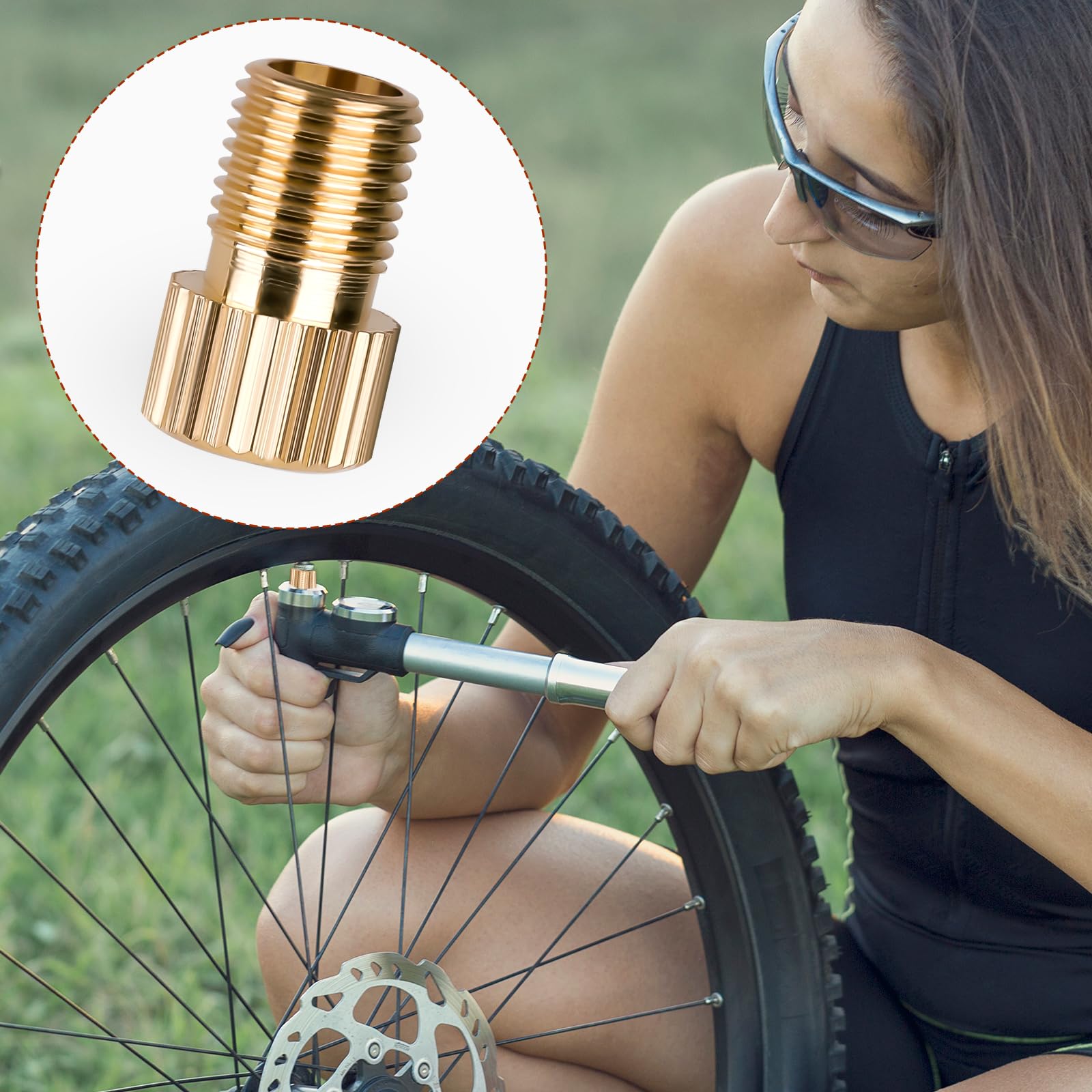 Sliverdew 5 pezzi adattatore valvola Presta a Schrader in ottone per bici