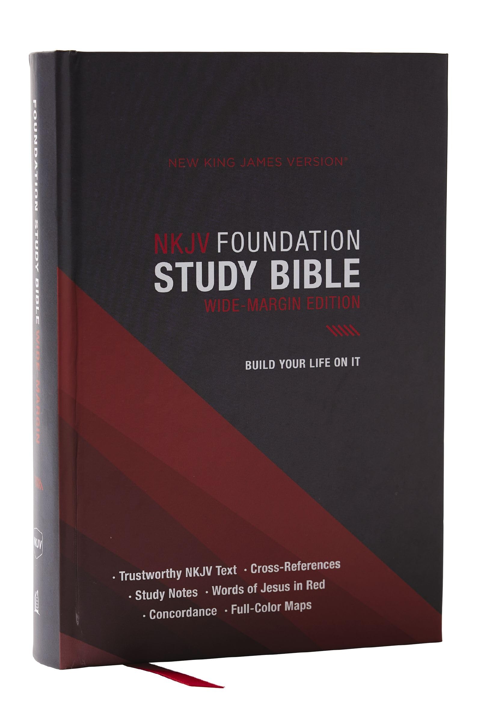 NKJV Foundation Study Bible, Wide-Margin, Black Hardcover, Red Letter: New King James Version, Black, Wide-Margin, Red Letter