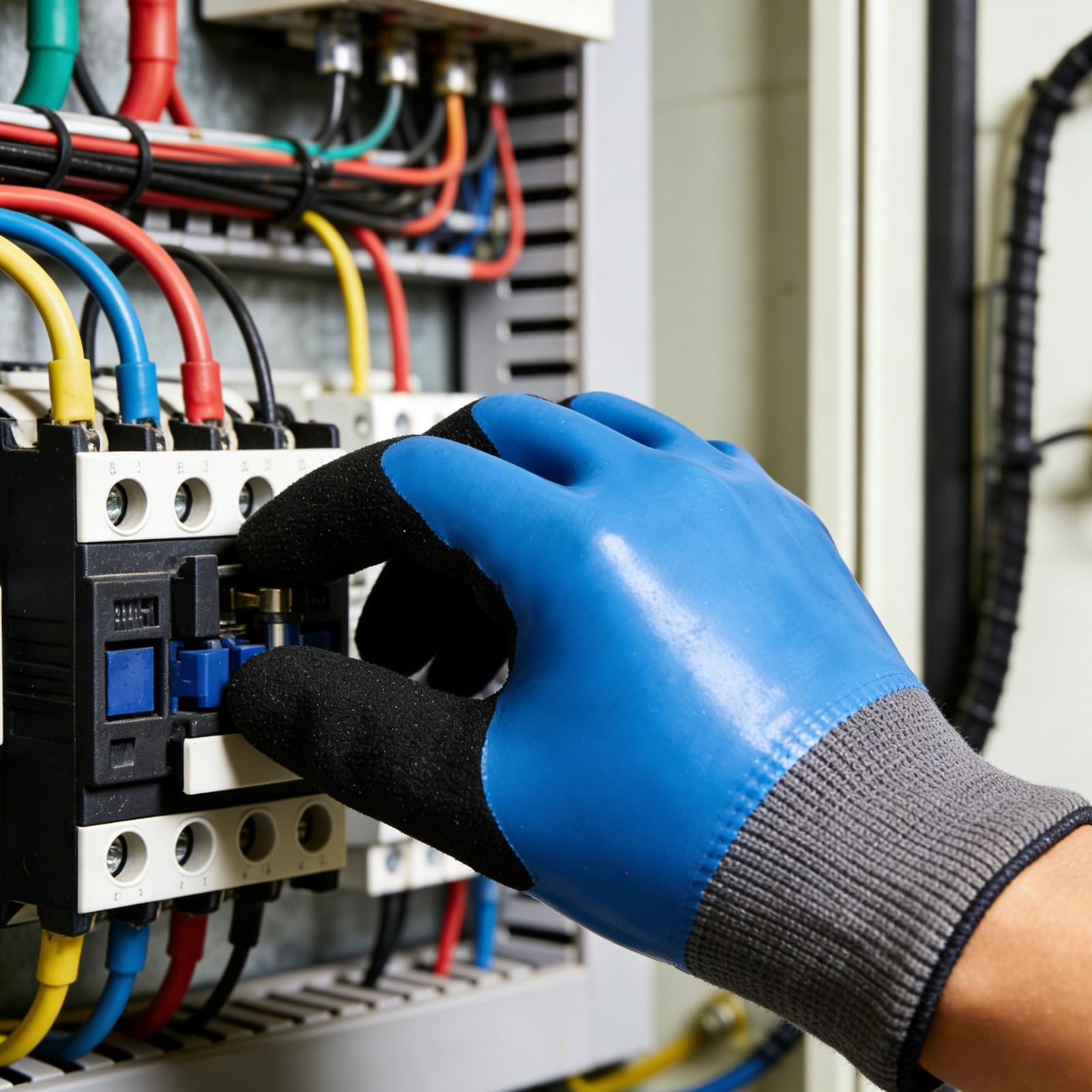 Generisch 3 Stk. 400 V isolierte Elektrikerhandschuhe, wasserdichte Gummihandschuhe für sichere Arbeit, mit verlängerter Länge, rutschfestem Griff und flexiblen Fingern, für Herren