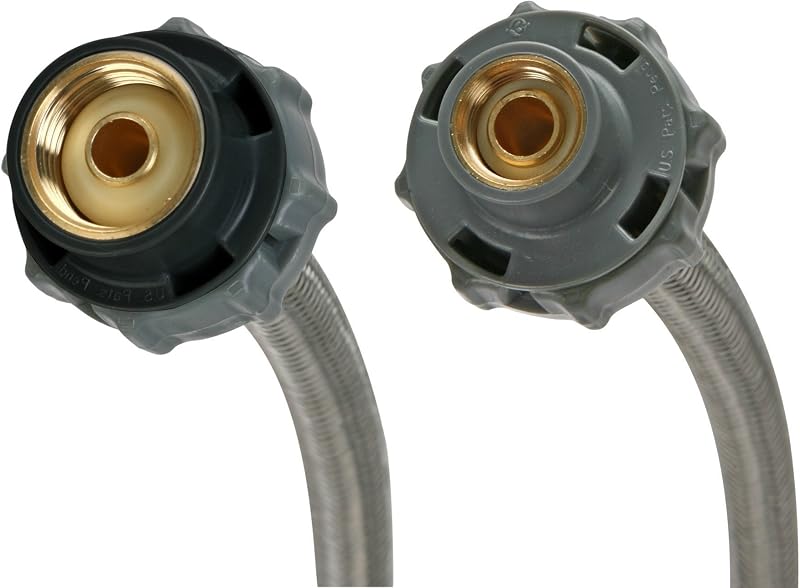 B1F20CS CLICK SEAL Faucet Connector, Braided Stainless Steel - 3/8-Inch Compression Thread x 1/2-Inch F.I.P. Thread, 20-Inch Length