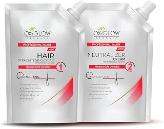 OxyGlow Hair Straightening Cream | Professional Smoothening & Frizz Control | Keratin-Infused | Deep Nourishment & Shine | Long-Lasting Straight Hair | Moisturizing & Damage Repair | Salon-Quality Hair Care | 500g + 500g