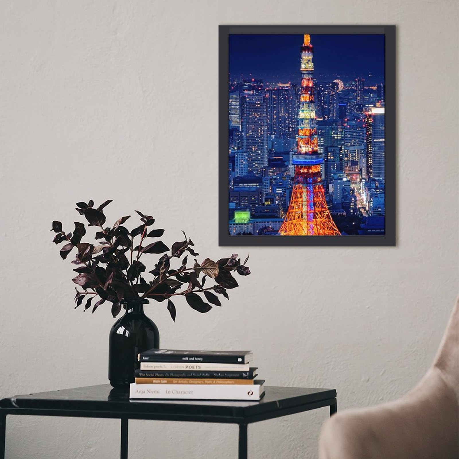 Amazon.co.jp: 夜はライトアップされた東京タワー 絵画 絵 日本の写真
