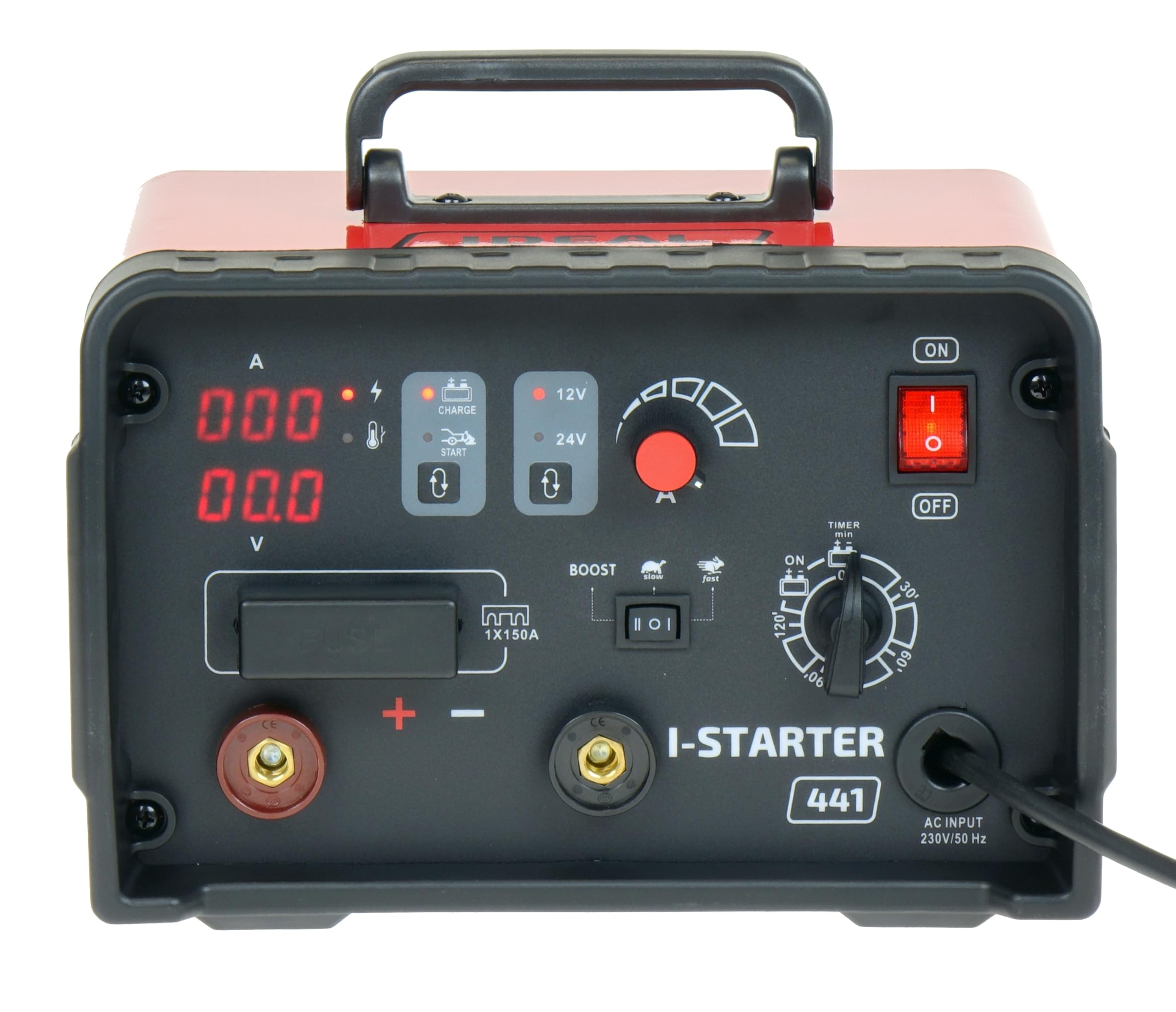 Ideal I-Starter 841 Cargador de batería con arrancador 12/24 V 80 A – Cargador profesional para AGM, gel y baterías húmedas con pantalla digital Bestschweissen.de