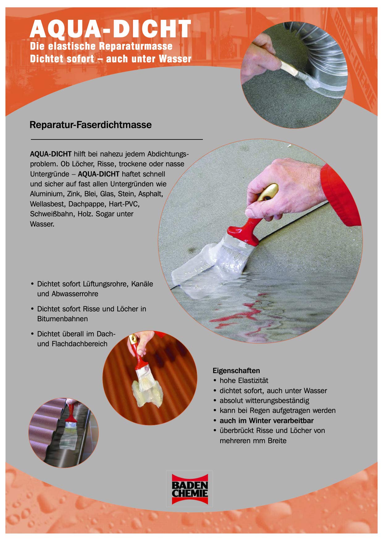 Aqua Dicht Reparatur Faserdichtmasse 5kg Eimer transparent