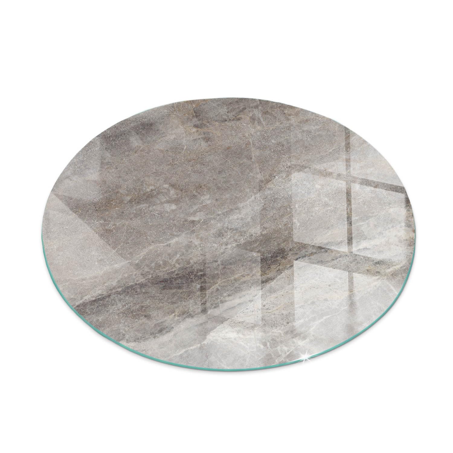 Kaminofen Glasplatte ⌀ 80 cm Funkenschutzplatte für Kamin Ofenglas Gehärtetem Glas Rund Bodenplatte Kaminglas Funken- und Kratzfest Kaminplatte - Natursteinmuster