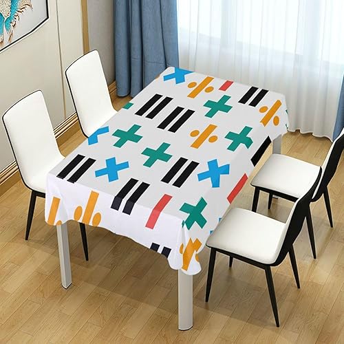 Miniatura 7 de Mantel cuadrado con símbolo de matemáticas, impermeable, resistente a las manchas, a las arrugas, lavable, de poliéster, para picnic, cena,