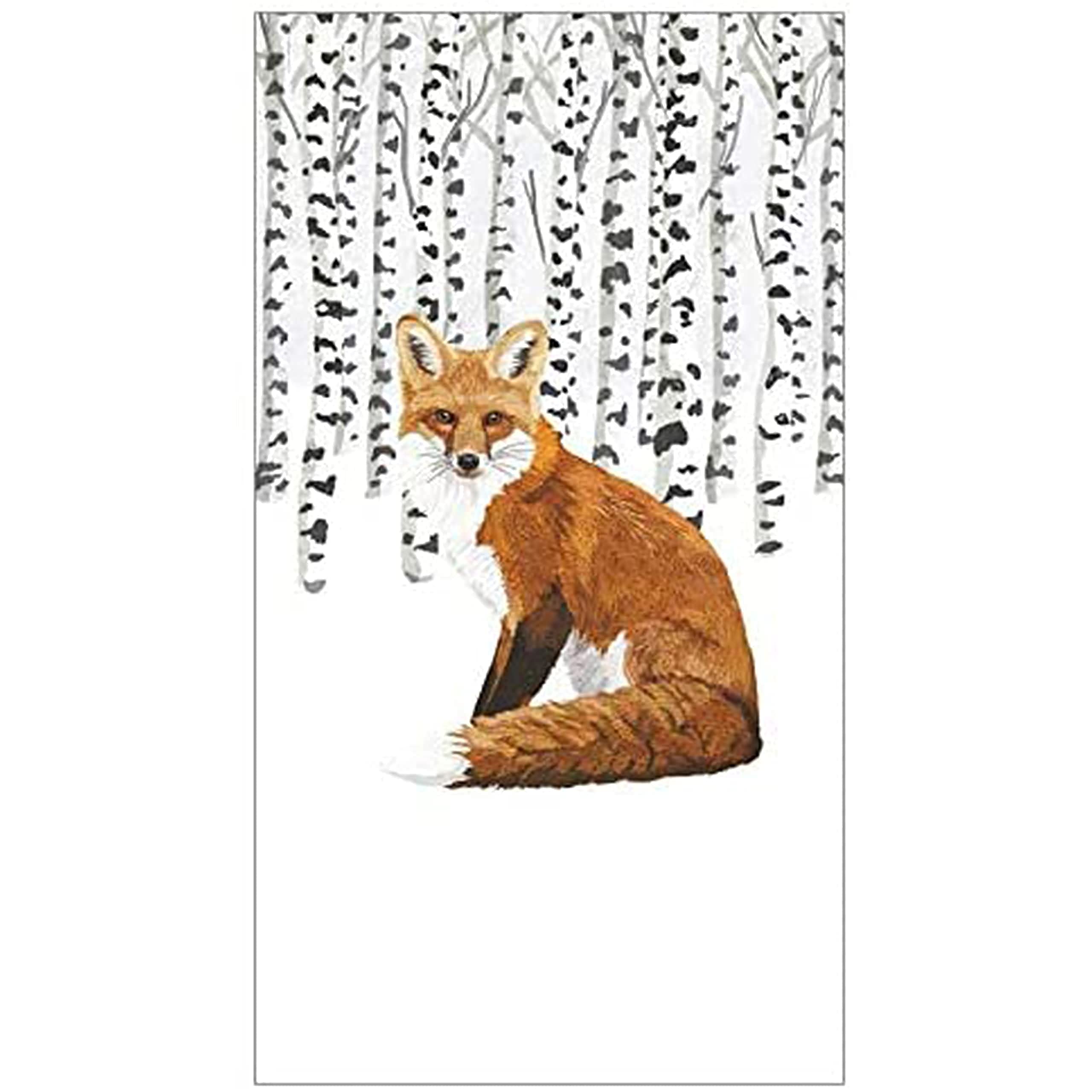 Paper Products Designs Decorative Paper Disposable Guest Towels For Beverage, Dinner, Parties, Celebrations, Holidays and the Bathroom, Patti Gay/Two Can Art, Wilderness Fox, 15 Count (1413892)
