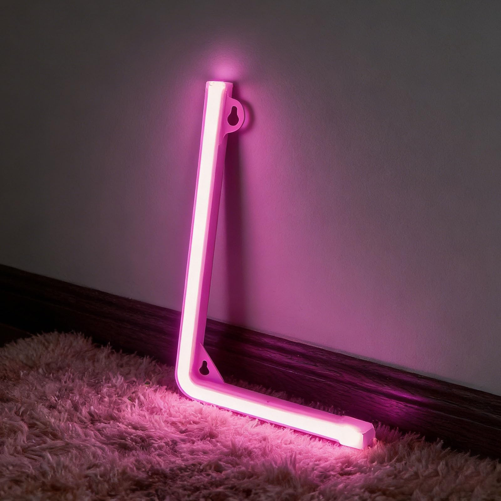 shulovehua Pink Neon Letter Sign Night Lights Battery or USB Operated LED Alphabet Neon Art Lights Wall Decor Light up Words for Wedding Birthday Party Christmas Home Bar Decoration (L) โ image 1
