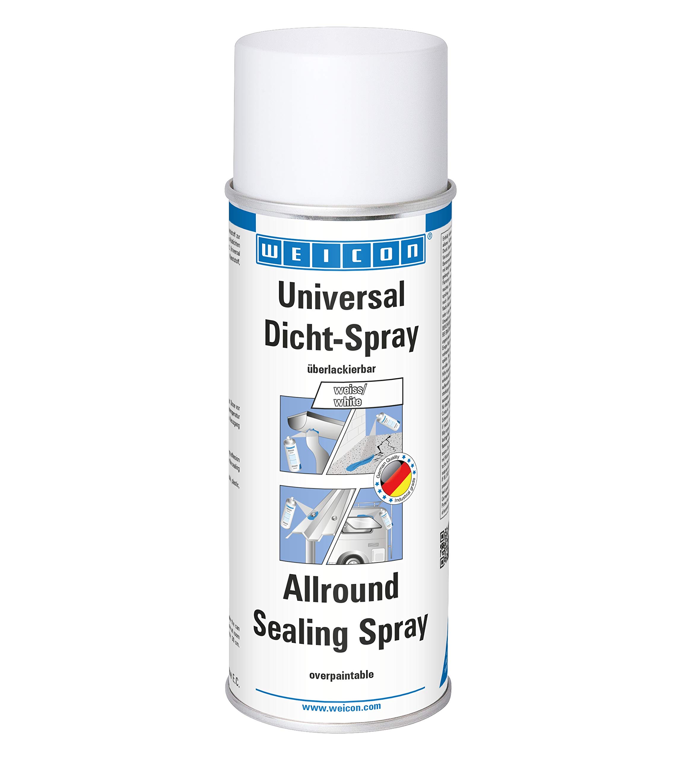 WEICON Allround Sealing Spray | 400 ml White Compound Waterproof Liquid Plastic for indoor & outdoor use, boat, car, motorcycle, caravan