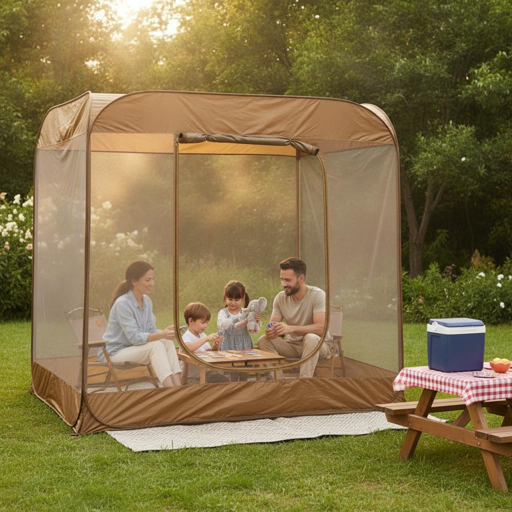 da Campeggio 3 Stagioni con Zanzariera Integrata Automatica -Up per Outdoor, per esterni - per escursioni, Style 1