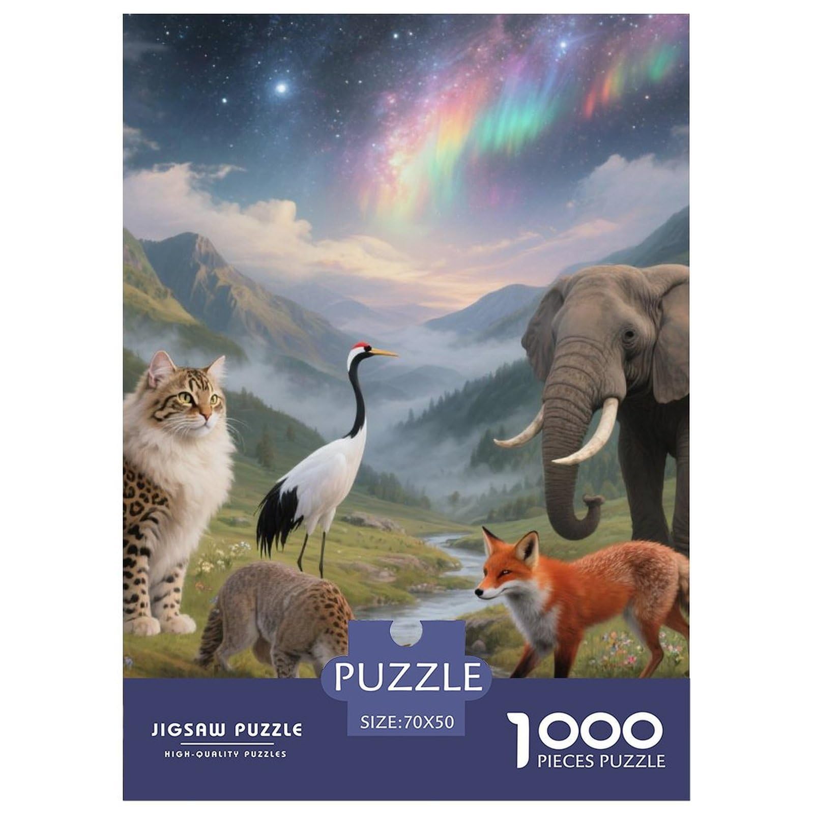 Animal Kingdom 1000 Piece Adults Puzzle Kids Age Games Family Games Animal Home Decoration Decompression 70x50cm/1000pcs — image 1