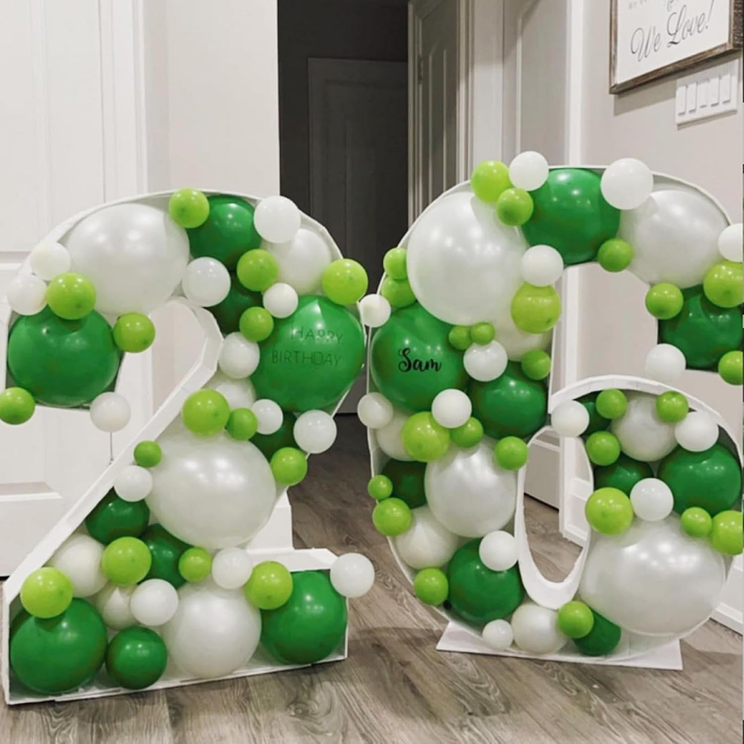 75pcs Green and White Balloons, 12Inch Dark Green and White Party Confetti Latex Balloons for St.Patrick's Day Birthday Baby Shower Jungle Decorations