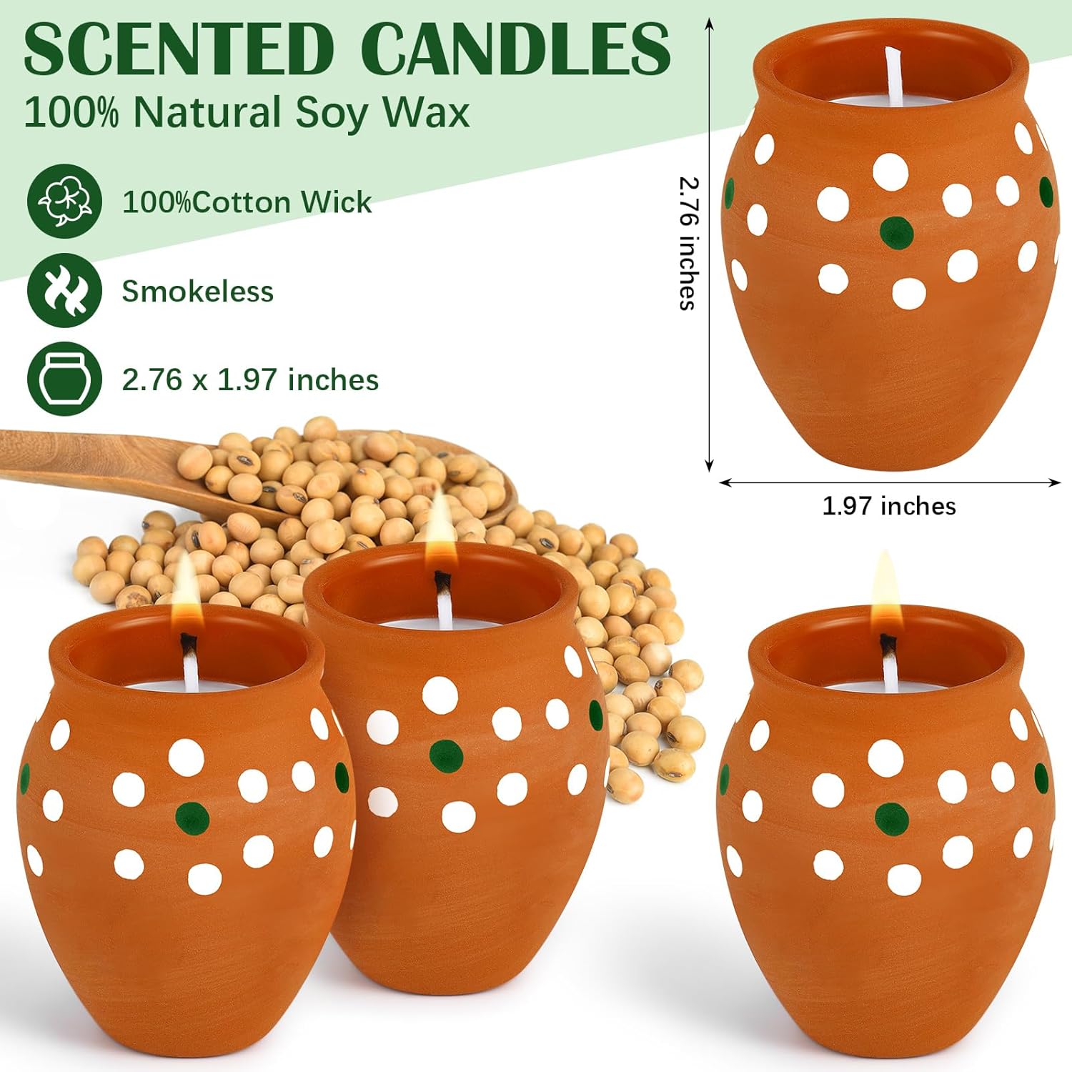 Nuanchu 12 Pcs Cantaritos De Barro Mexicanos Candles Mini 2 oz Mexican Candles Decorative Terracotta Clay Pottery Decorations Mexicanos Gifts for Cinco De Mayo Party Decorations(Classic)