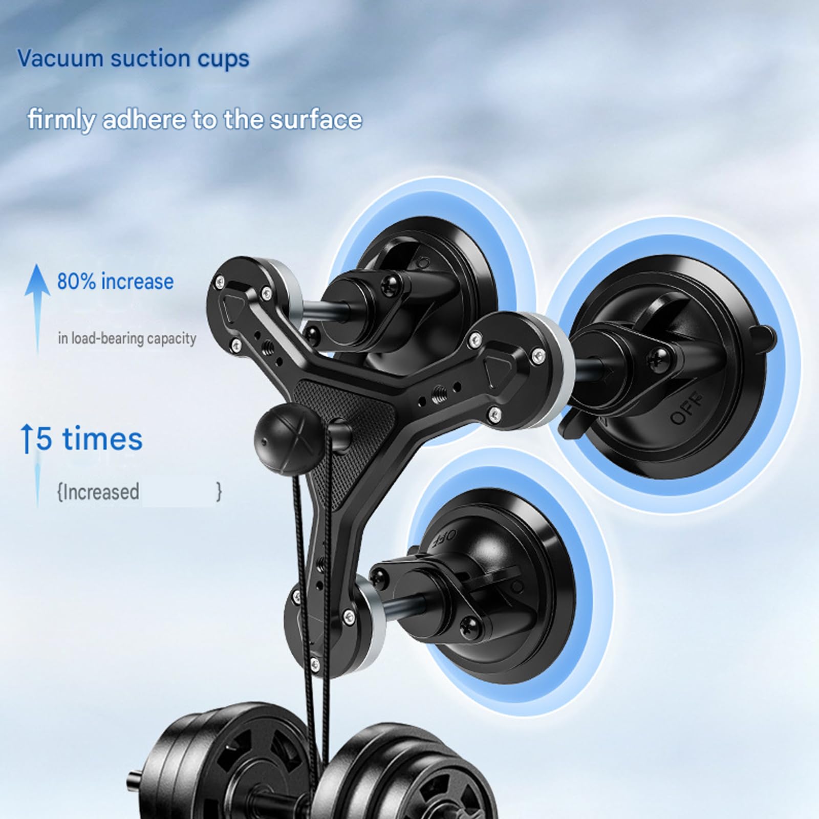 Soporte de cámara de acción de triple vacío, aleación de aluminio, diseño de cabeza de bola ABS para parabrisas, vista de viaje con colocación de vidrio, soporte de filmación para coche, soporte para