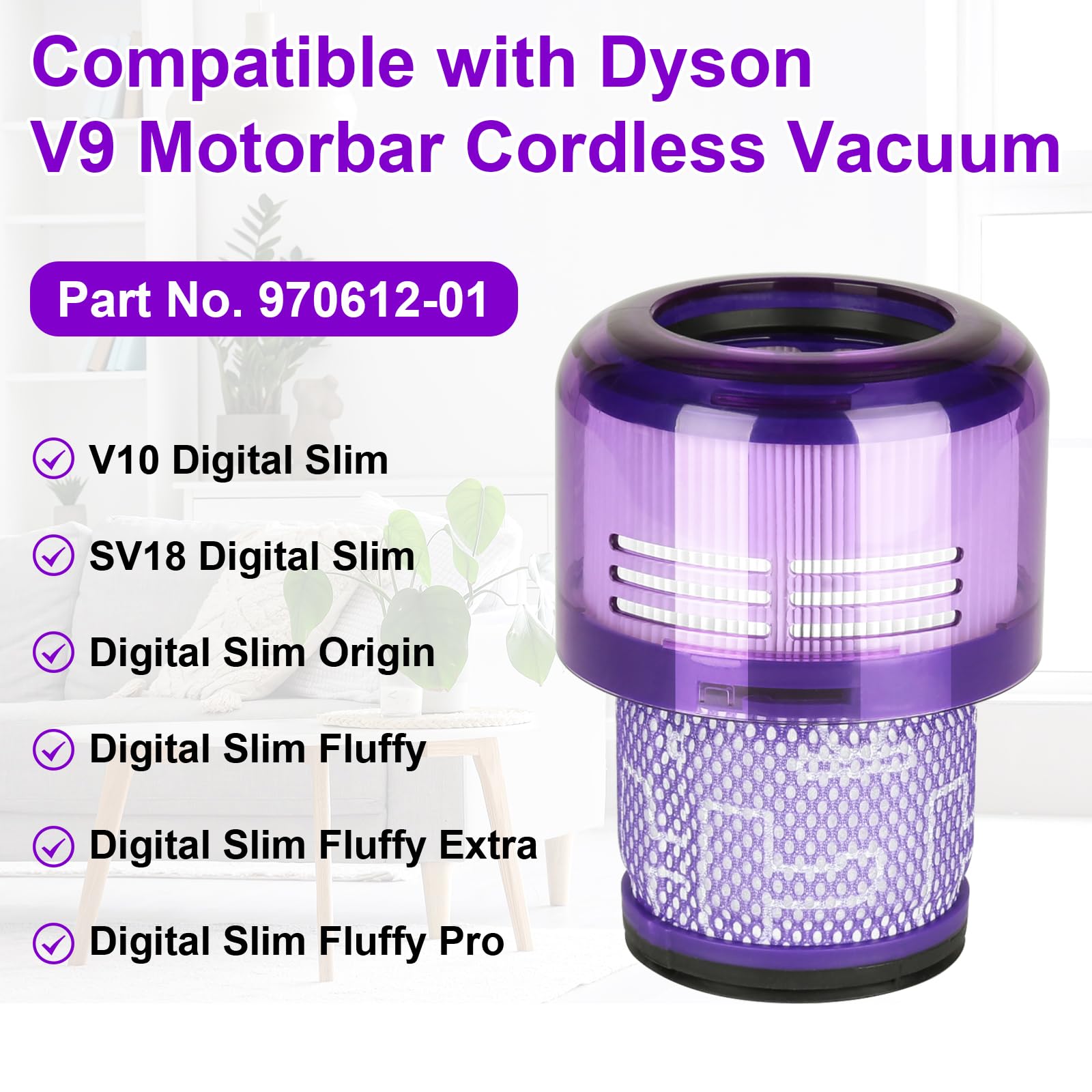 dyson　sv18 3 Count SV18 Filter Replacement for Dyson Digital Slim SV18