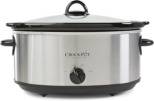 Miniatura 8 de Crock-Pot Olla de cocción lenta manual ovalada de 7 cuartos de galón  Acero inoxidable SCV700-S-BR Stainless Silver, Stainless, Acero inoxidable