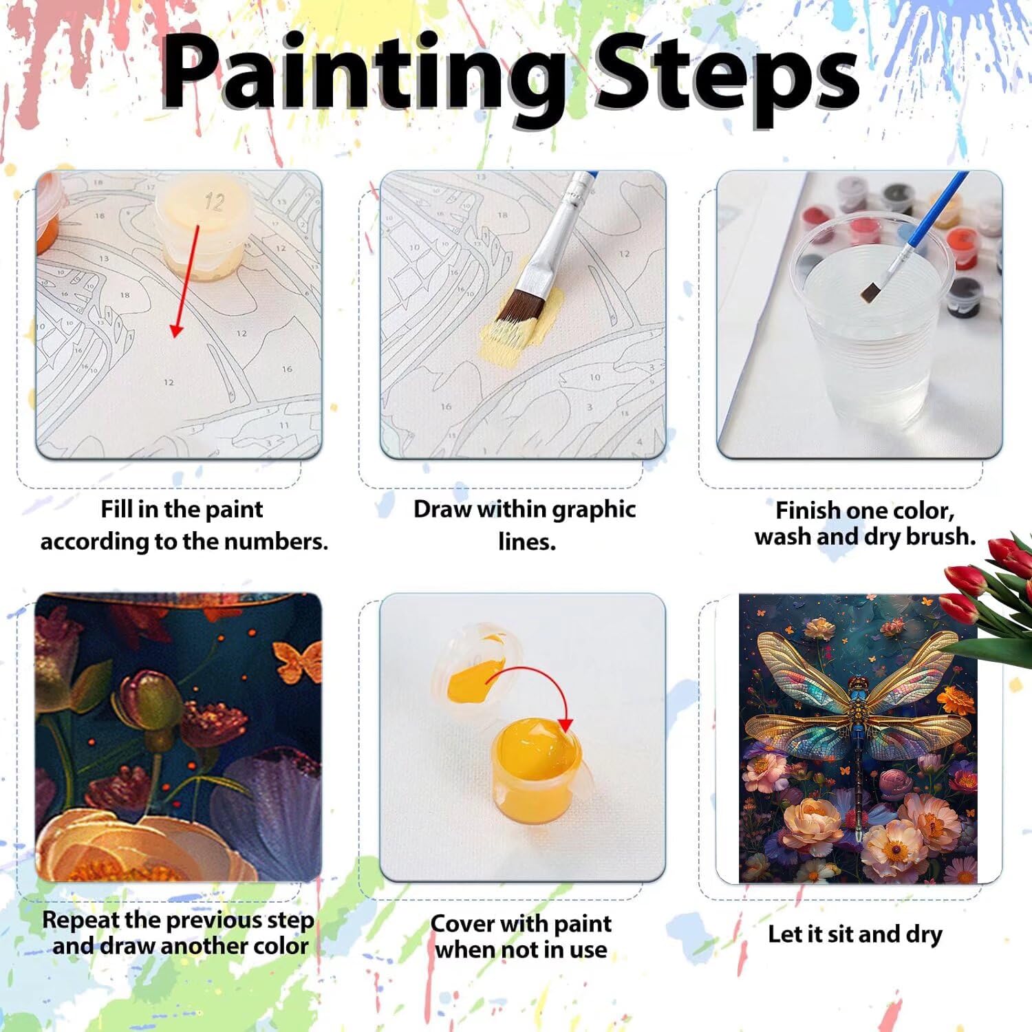 Pintar por Numeros Adultos pintar por numeros niños manualidades niños 10 años, DIY Pintar por Números de Pincel y Pintura acrílica Decoraciones para el Hogar Manualidades, sin Marco 60x80cm C-142