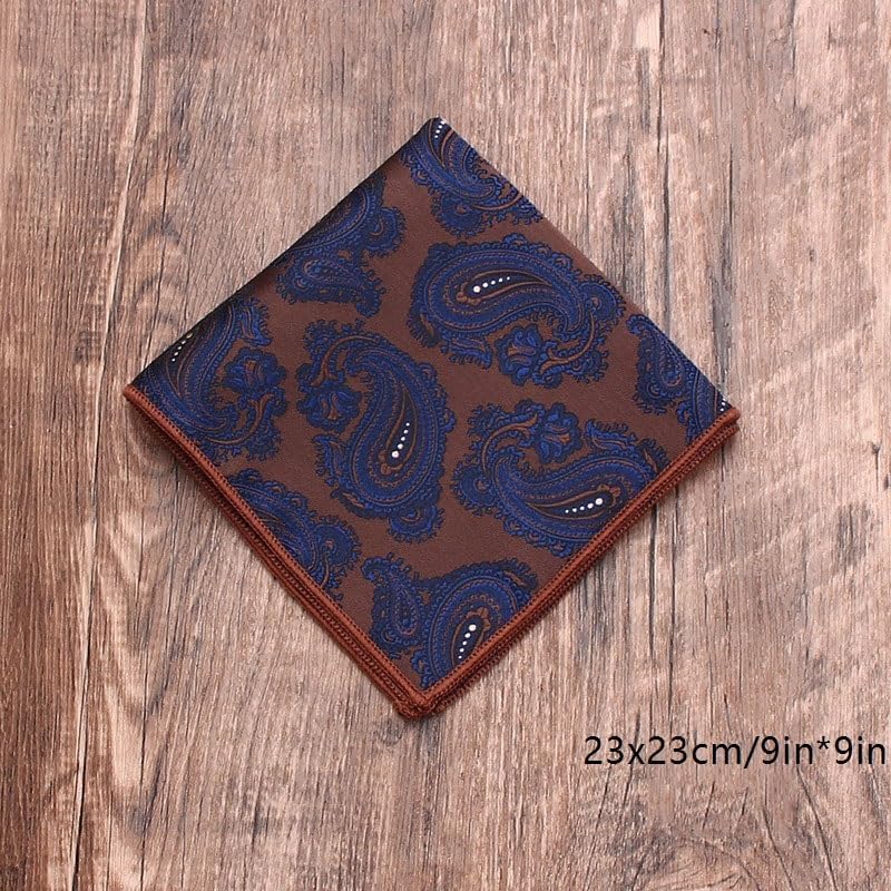 Men's Formal Business Polyester Pocket Square Suit Dress Chestnut Handkerchief Multicolor Geometric
