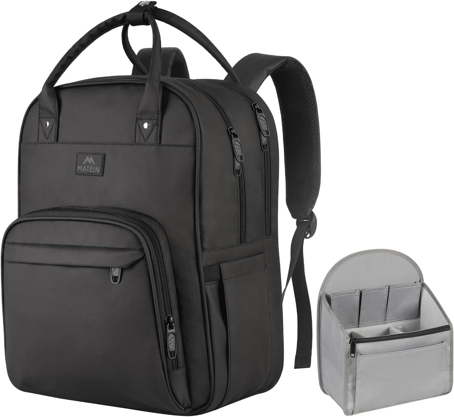 MATEIN Nurse Bag for Work Backpack Womens,Work Bags for Women 15.6 inch Medical Bag with Waterproof Padded Medical Versatile Tote for Clinical,College, Includes Removable Organizer,Black