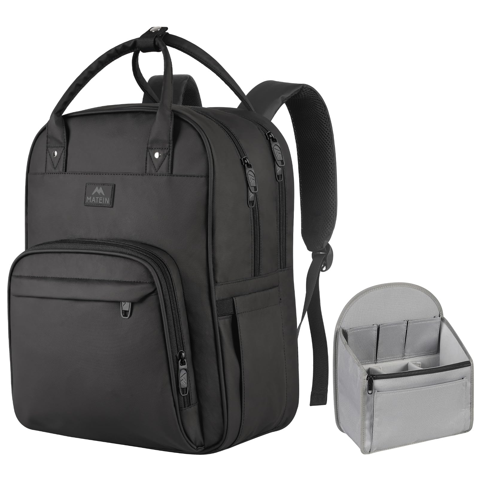 MATEIN Nurse Bag for Work Backpack Womens,Work Bags for Women 15.6 inch Medical Bag with Waterproof Padded Medical Versatile Tote for Clinical,College, Includes Removable Organizer,Black