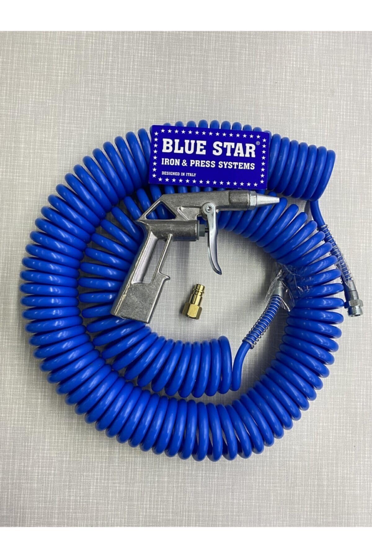 Bluestar Hava Kompresör Spiral Hava Hortumu Tabancası Ucu 15 m, 0904komp