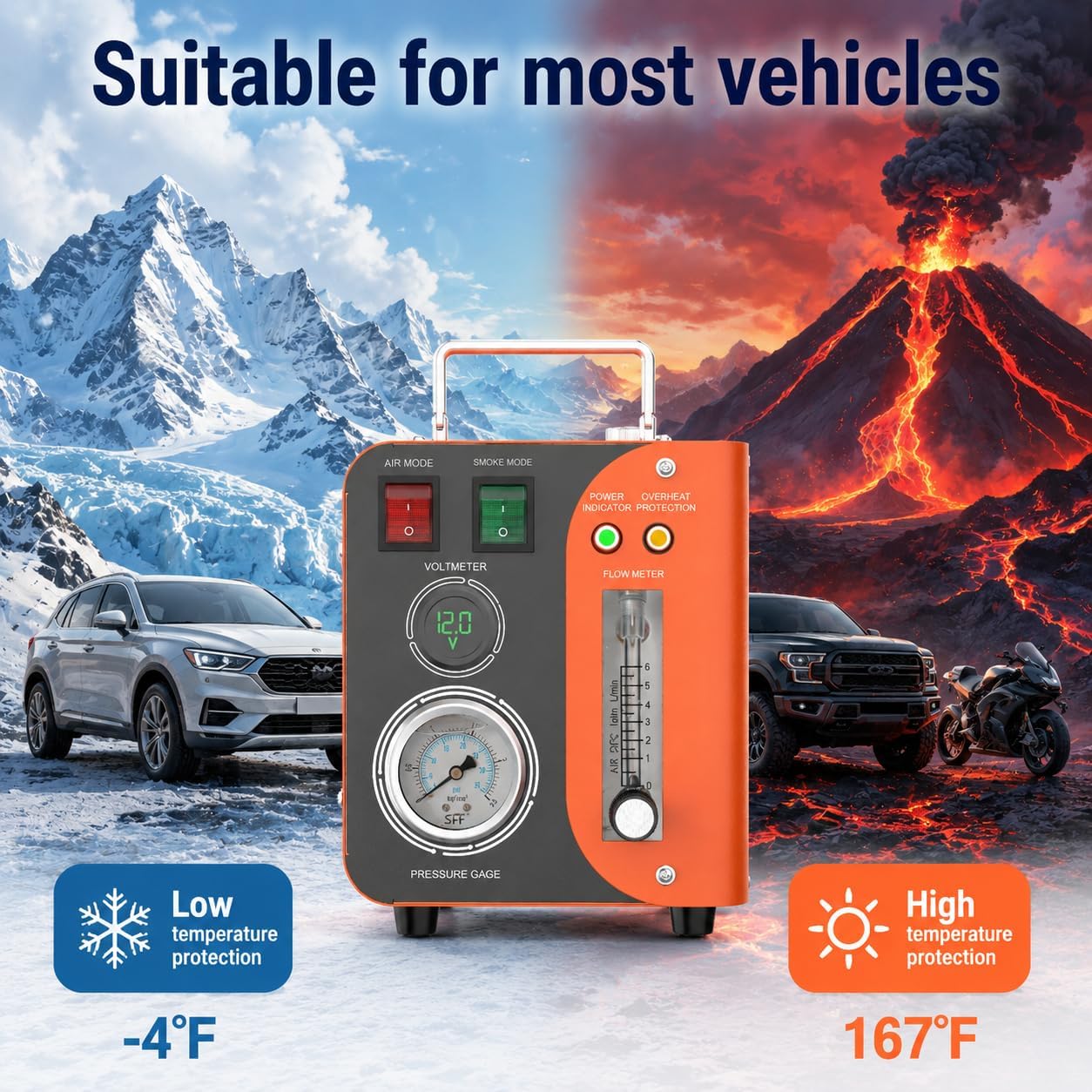Automotive Smoke Machine,Built-in Air Pump，EVAP System Leak Test