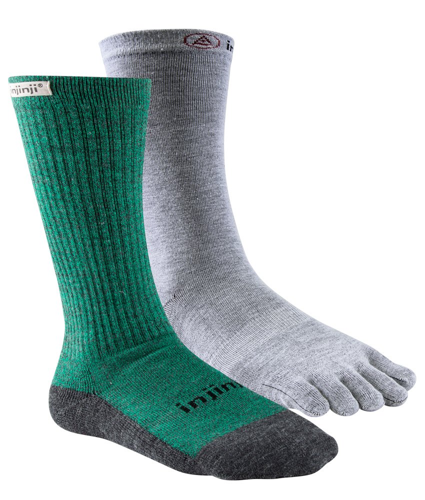 Injinji Men's Forest Liner+Hiker Socks Grey 37-44