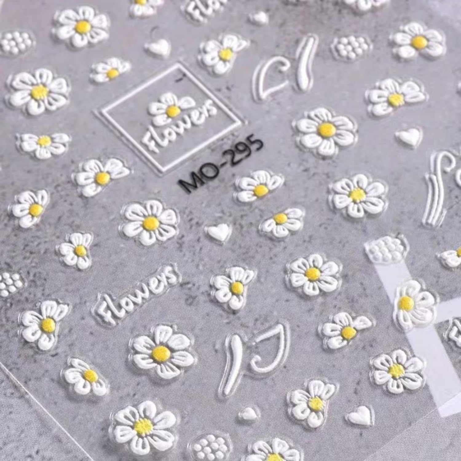 Daisy Bee Stickers for Nail Art 5D Embossed Cartoon Daisy Nail Decals with White Petal Buzzy Bee Design Spring Summer Nail Sticker Cute Floral Nails Supplies for Women Girls DIY Decoration 4Pcs