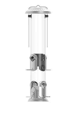 Nature's Way Bird Products NMRS-18 Easy Clean Bird Tube Feeder, Pewter