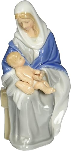 Cosmos 10492 - Figura de porcelana fina Madonna Holding Baby de 5-14 pulgadas, bata azul