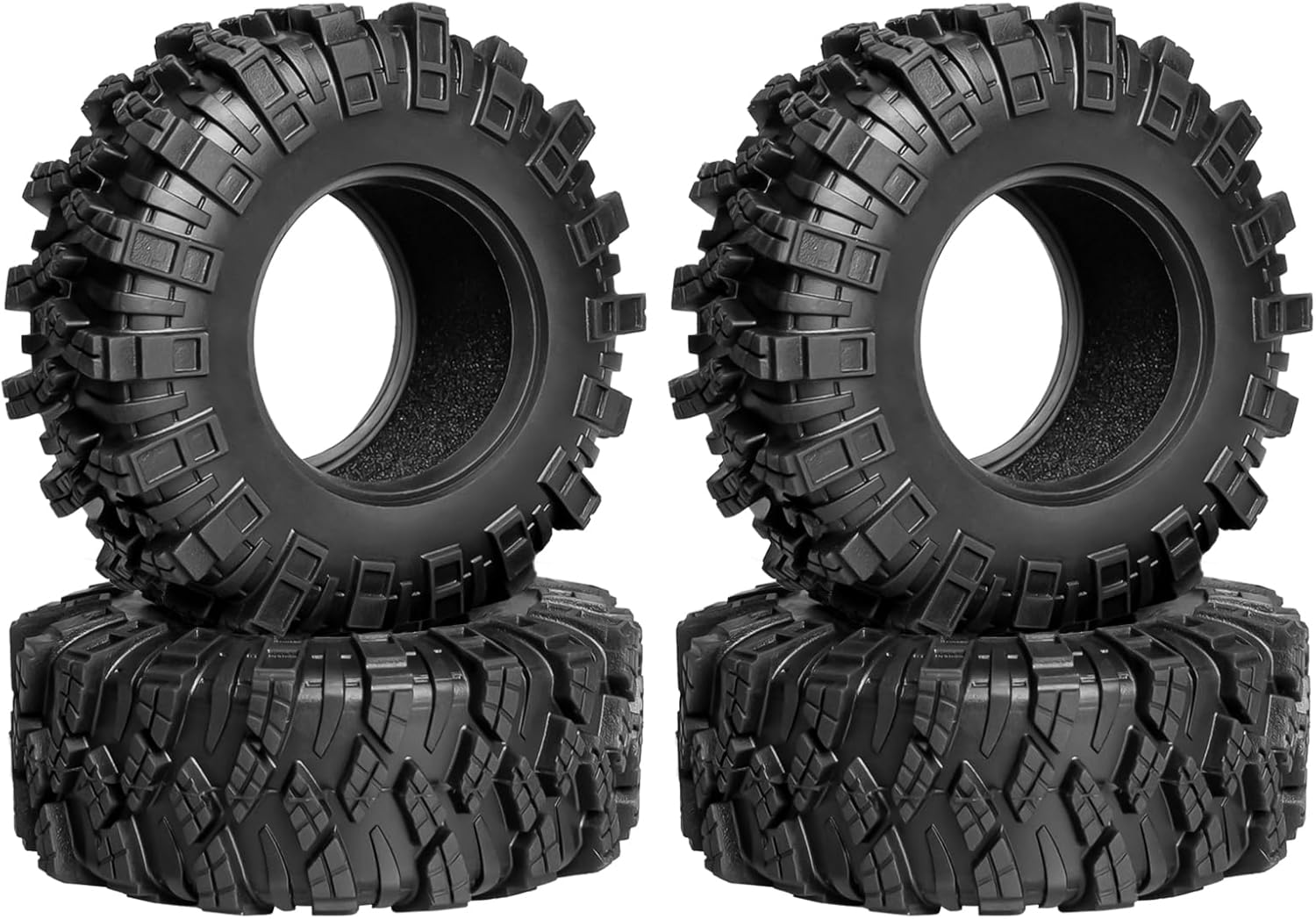 LRFHL 1.3" Crawler Tires Soft Rubber 1.3 RC Tires with Foam Insert for 1/18 TRX4M 1/24 SCX24 FCX24 RC Crawler Car Upgrade (4PCS)