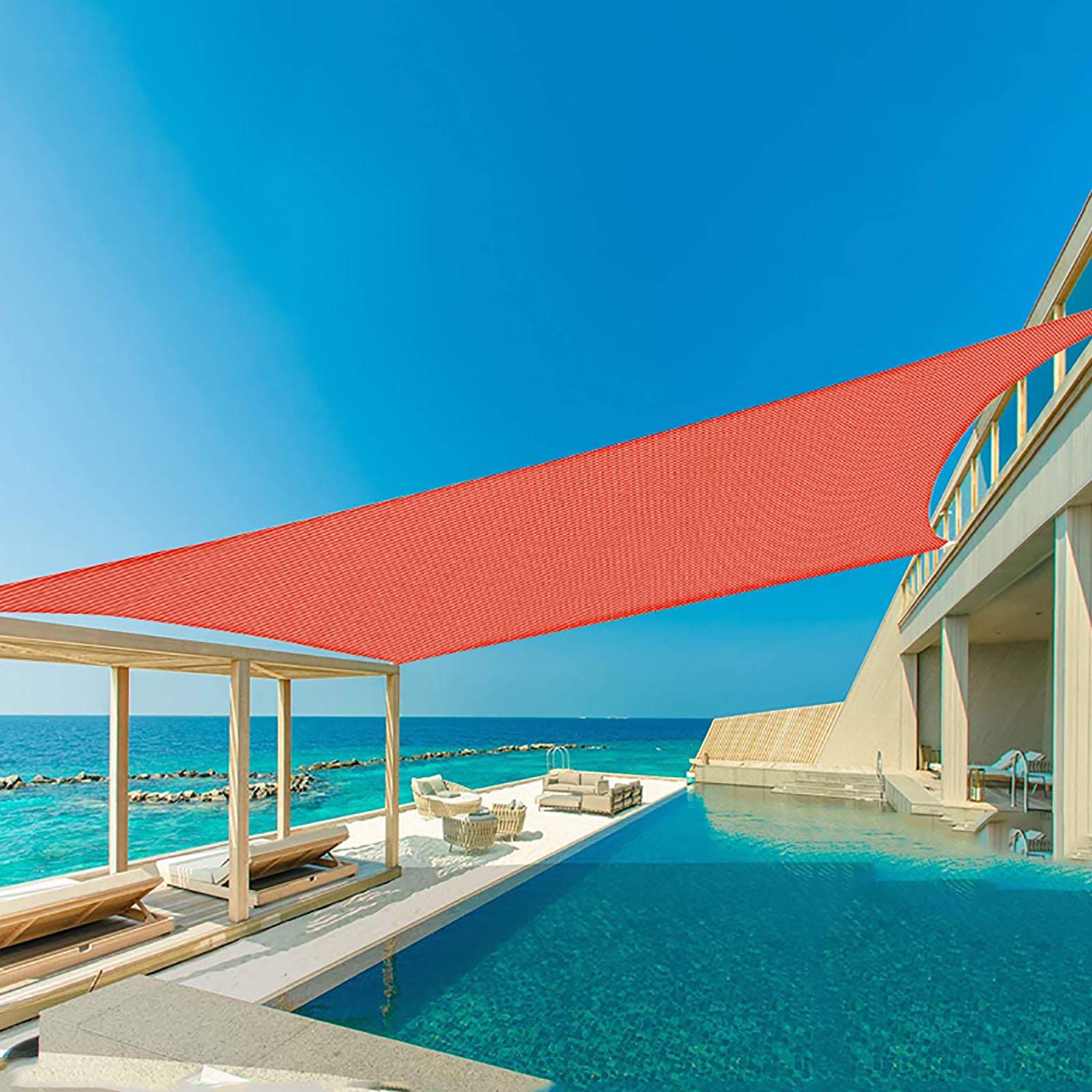 Voile d'ombrage rectangulaire étanche bâche soleil extérieure anti-UV patio 2x3m