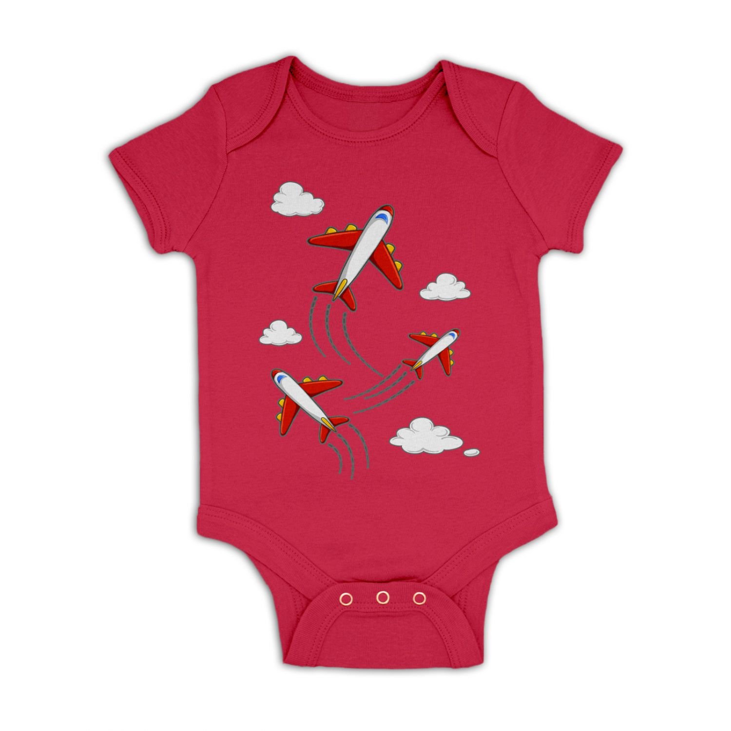 Aeroplanes Baby Grow - Berry 3-6 Months