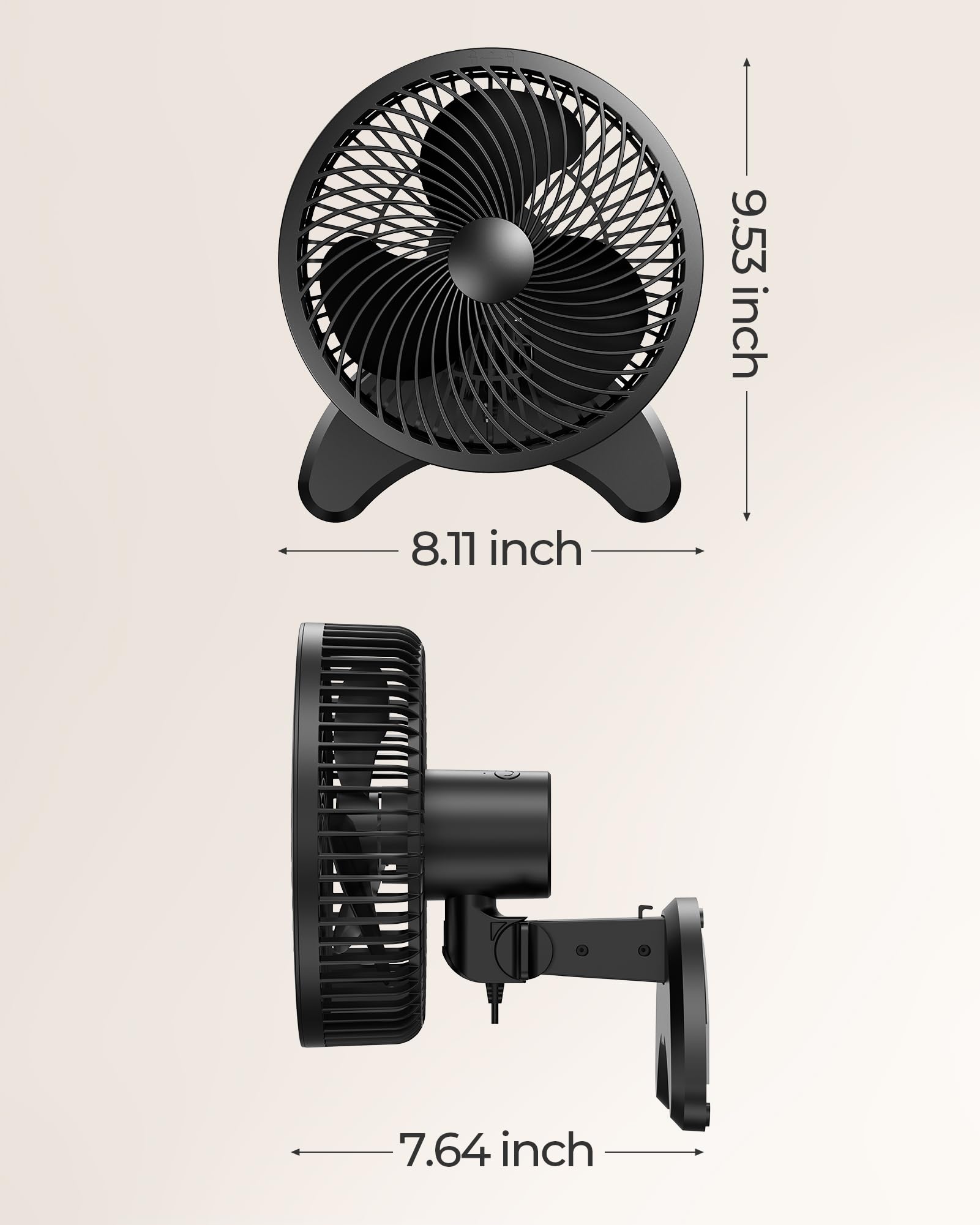 Koonie Wall Mount Fan - Quiet & Portable -7