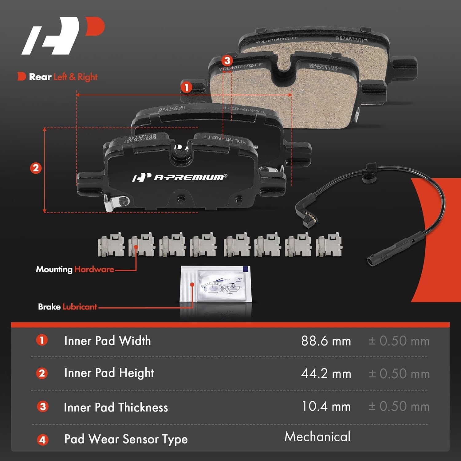 A-Premium Front and Rear Ceramic Brake Pads Set Compatible with Chevrolet, GMC and Cadillac Models - Silverado 1500 LTD, Sierra 1500 Limited, Tahoe, Yukon XL, Suburban, Escalade ESV, 8-Pack