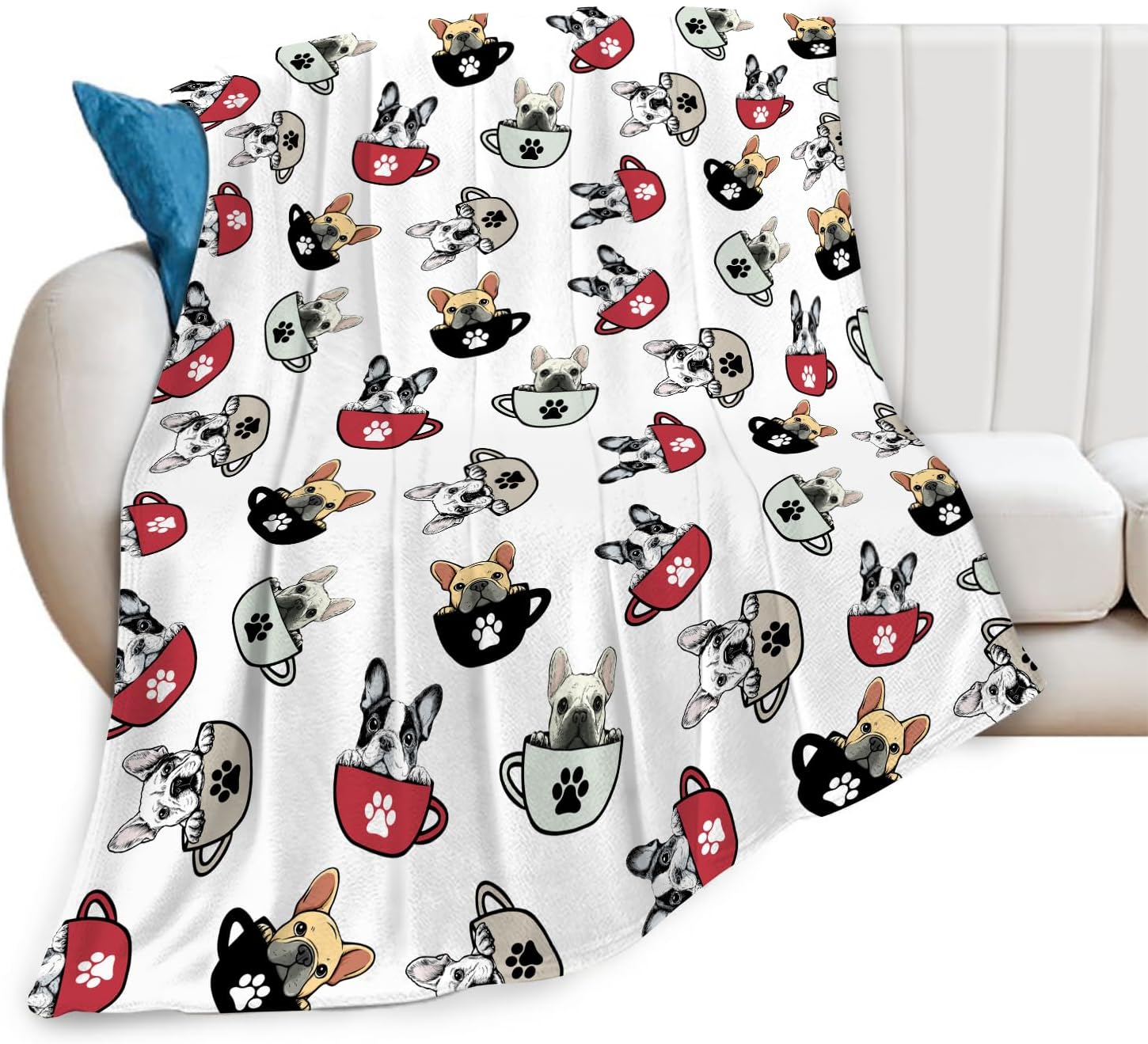 Boston Terrier Throw Blanket French Bulldog Frenchie Puppy Stuff Gifts for Dog Lover Kids Girls Boys Adults Women Men Soft Cozy Warm Plush Fluffy Fuzzy Fleece Blanket Decor 40''X50'' - Image 7