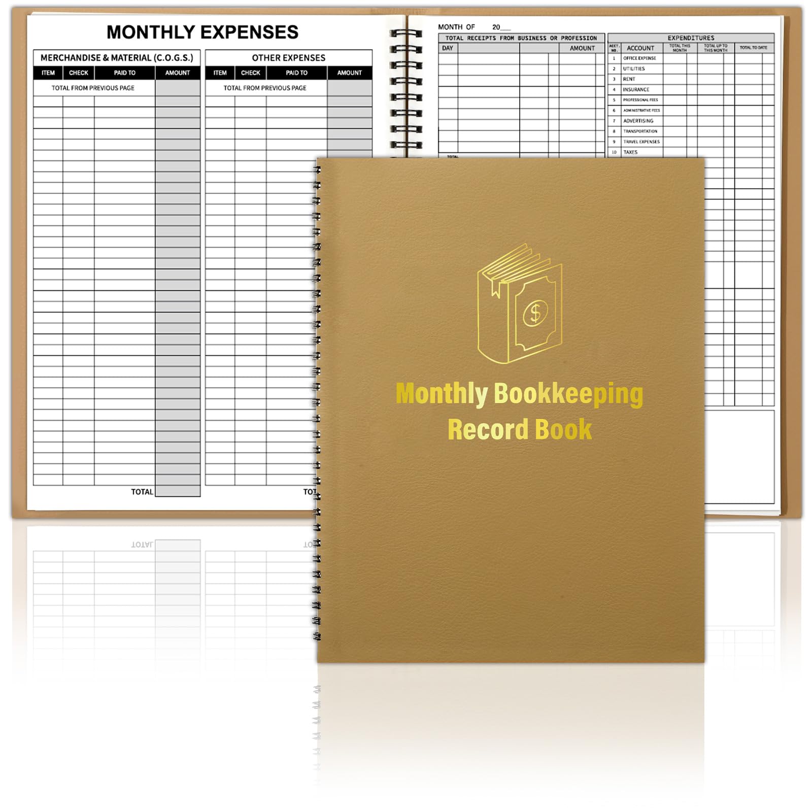 Suivi du budget de petite entreprise grâce au carnet de comptabilité non daté grand format - 8