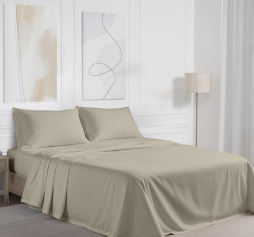 Miniatura 2 de RUVANTI 100% Cotton Sheets  King Size Percale Bedding, Cooling & Breathable, Durable with a Crisp, Soft & Comfortable Feel, 16" Deep Pocket, 4-Piece