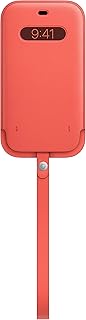 Apple Leather Sleeve, Basic Case with MagSafe for iPhone 12 Pro Max - Pink Citrus